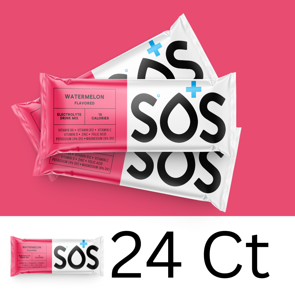 SOS Daily - Vitamin Enhanced Watermelon 24ct Pouch SOS Hydration SOS Daily - Vitamin Enhanced Watermelon 24ct Pouch SOS Hydration